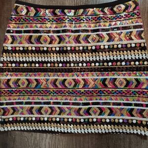 Guess Multicolor Geometric Aztec Sequin Mini Skirt